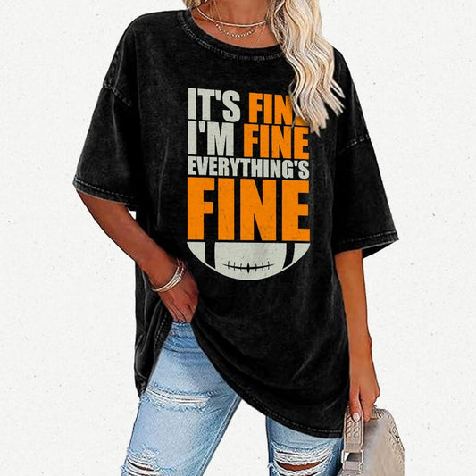 Browns It's Fine I'm Fine Everything's Fine Vintage Distressed T-shirt