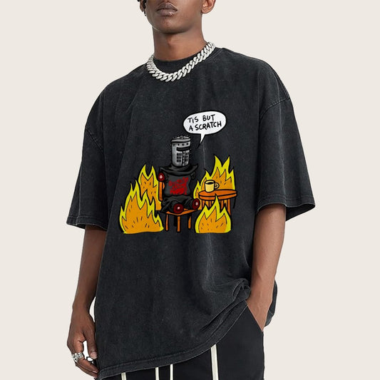 Tis Is Fine Vintage Distressed T-shirt