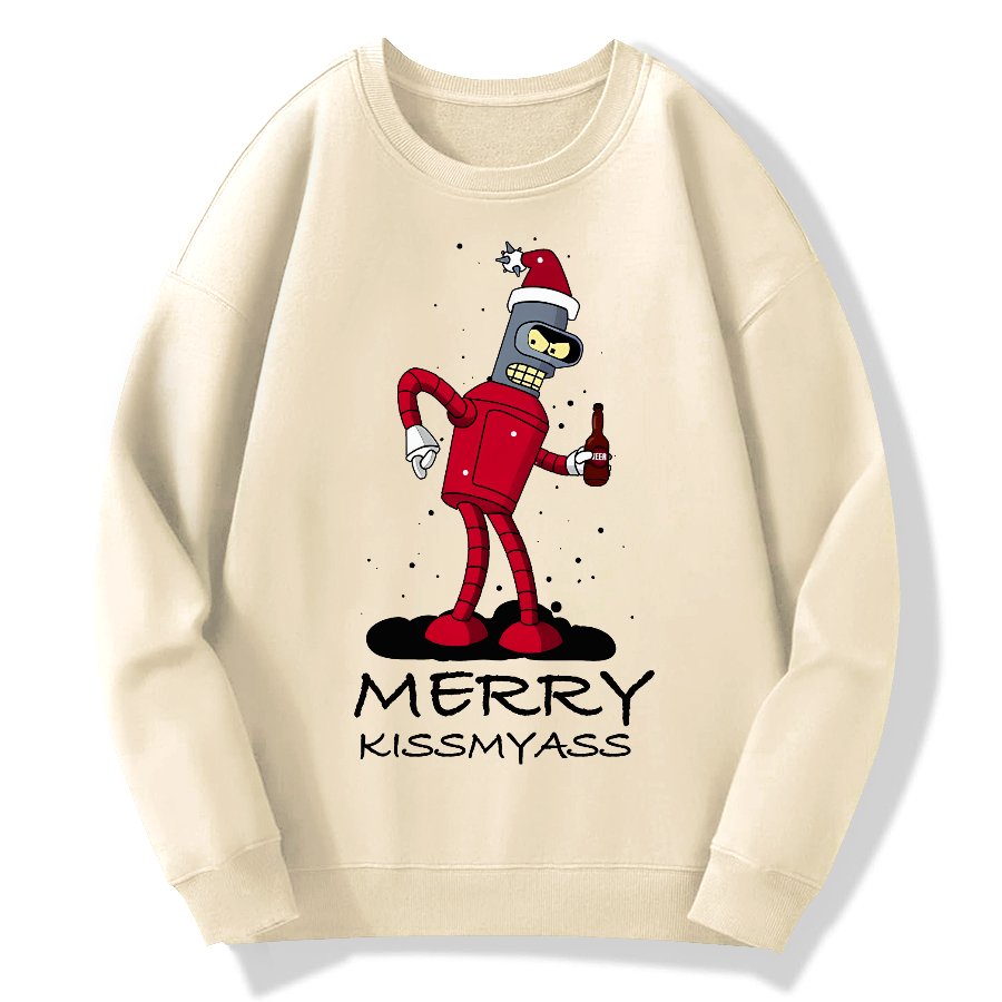 Merry Kissmyass Geek Cotton Sweatshirt