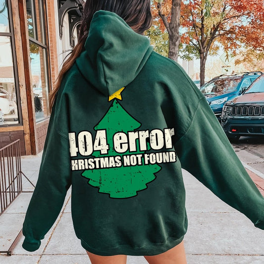 Error 404 Printed Back Cotton Hoodie
