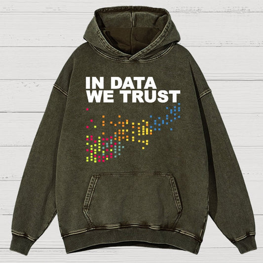 In Big Data We Trust Vintage Distressed Hoodie