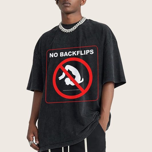NO BACKFLIPS Vintage Distressed T-shirt