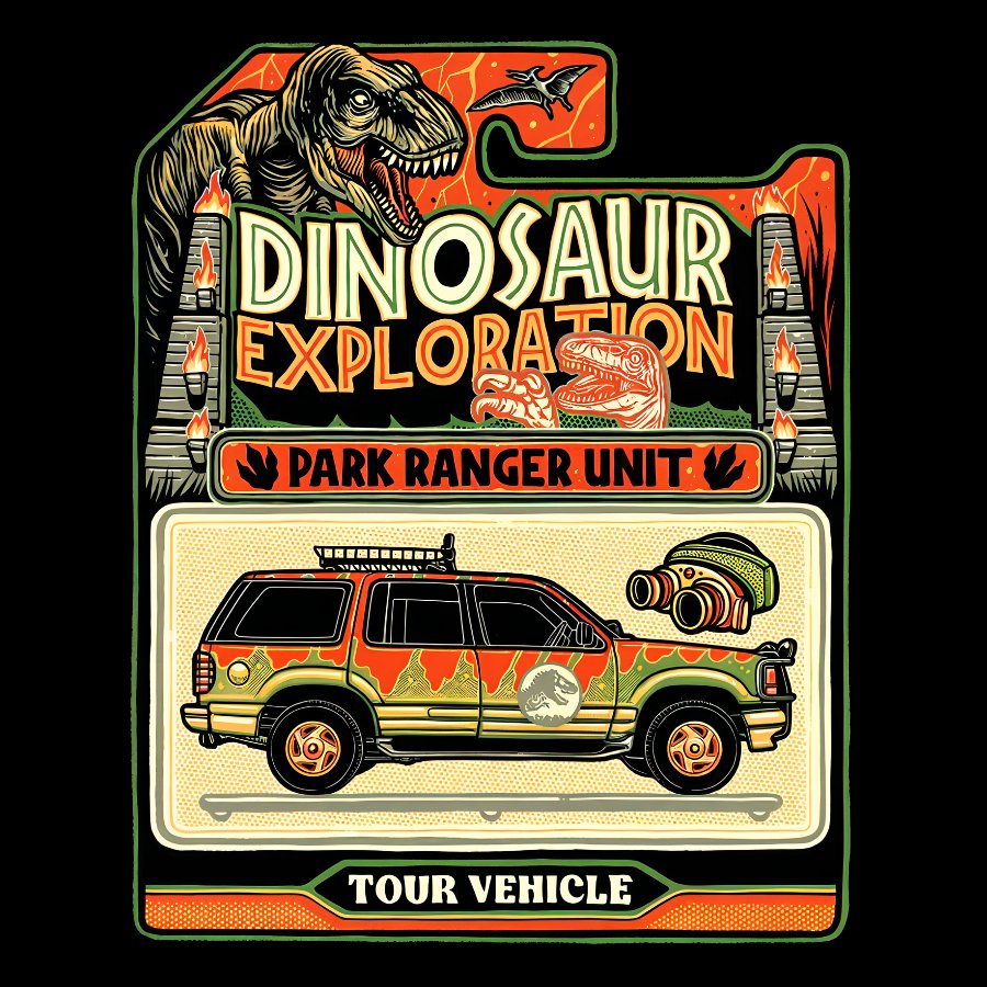 Dinosaur Exploration Vehicle Geeky T-Shirt