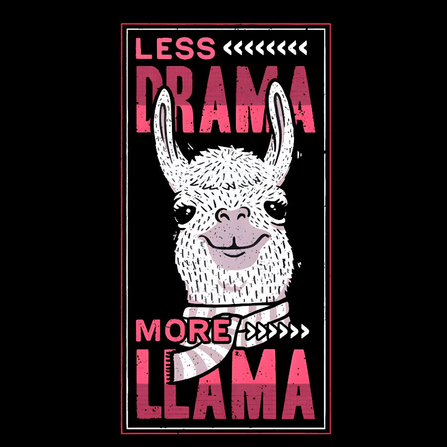 Less Drama More Llama Geek T-Shirt