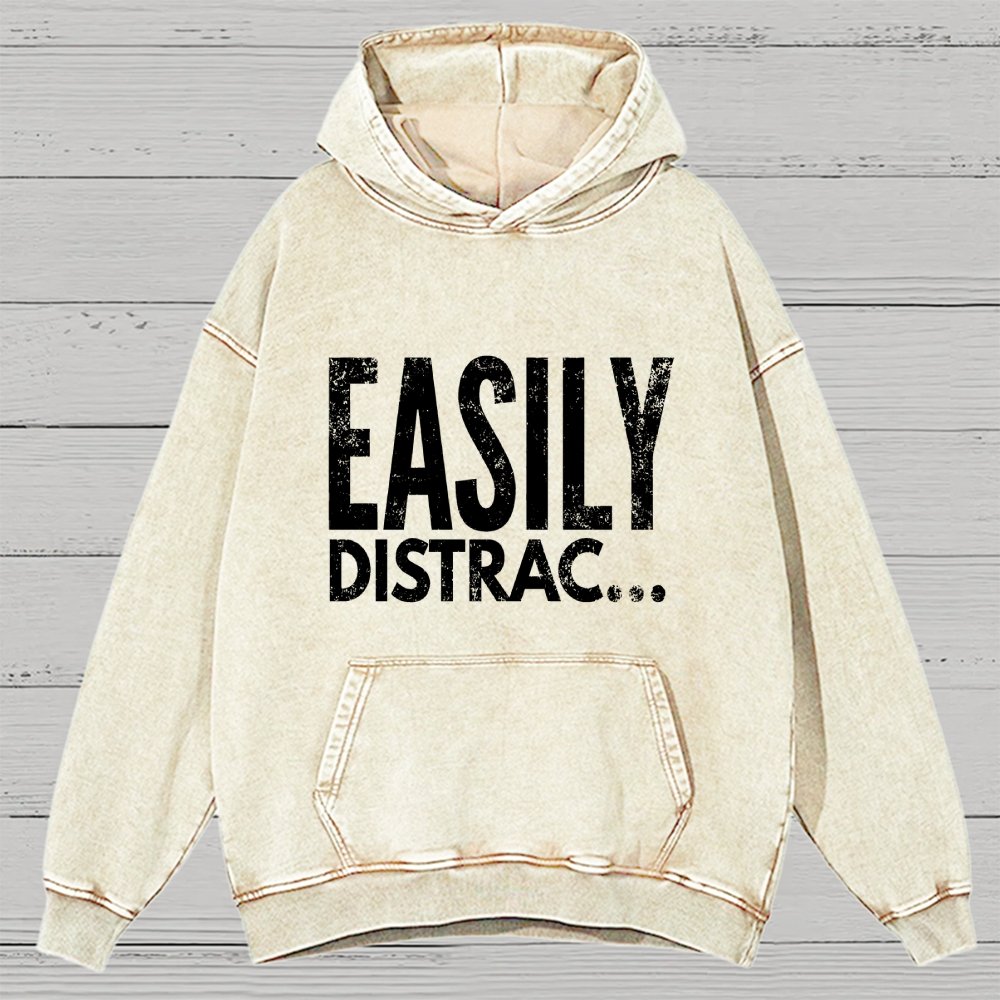 Easily Distrac Vintage Distressed Hoodie