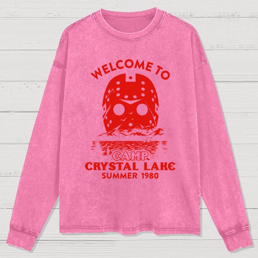 Welcome To Crystal Lake Washed Long Sleeve Tee