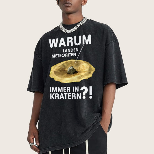 Meteoriten in Kratern Vintage Distressed T-shirt