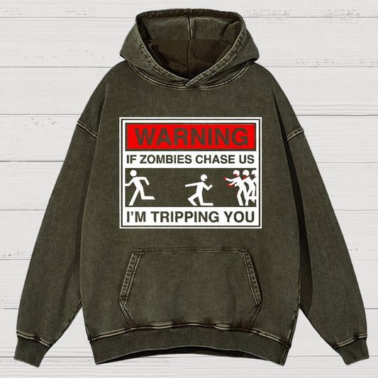 If Zombies Chase Us Vintage Distressed Hoodie