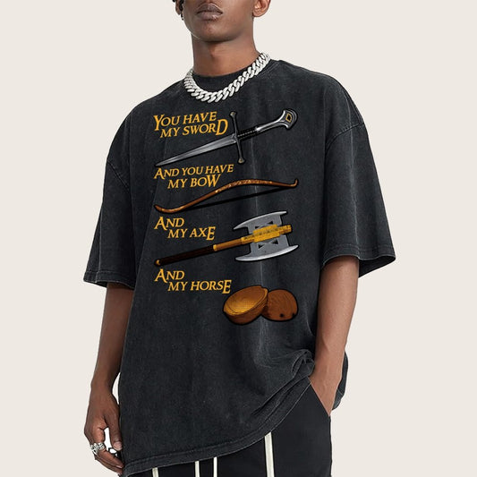 Holy Ring-You Have My Blade And You Have My Arrow And My Hammer And My Steed. Vintage Distressed T-shirt