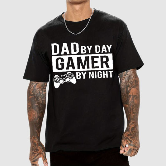 Dad By Day Gamer By Night Geek T-Shirt