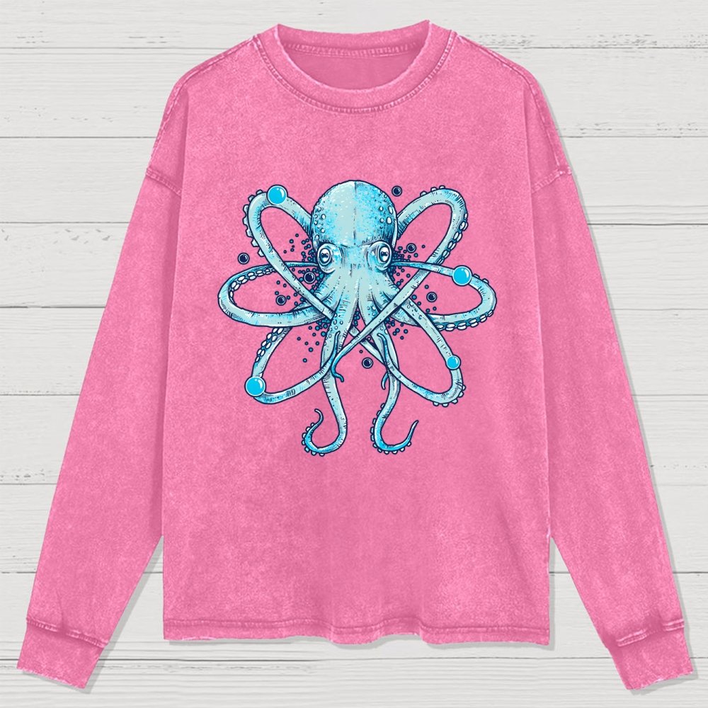 Atomic Octopus Washed Long Sleeve Tee