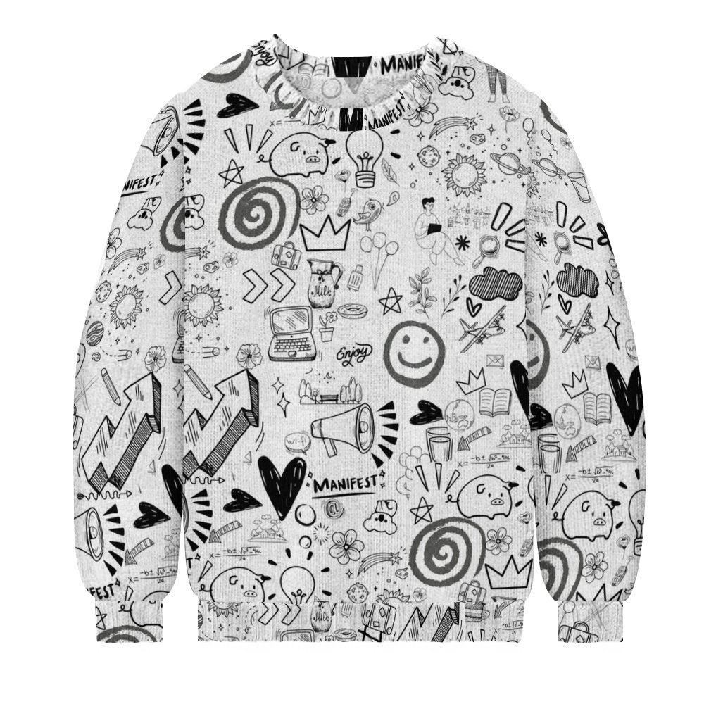 Stick Figure Crew Neck Sweater