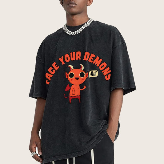 Face Your Demons Vintage Distressed T-shirt