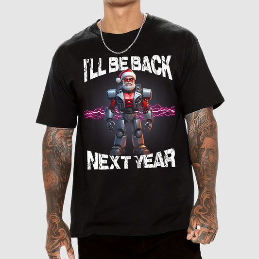 I'll Be Back Futuristic Santa Robot Geek T-Shirt