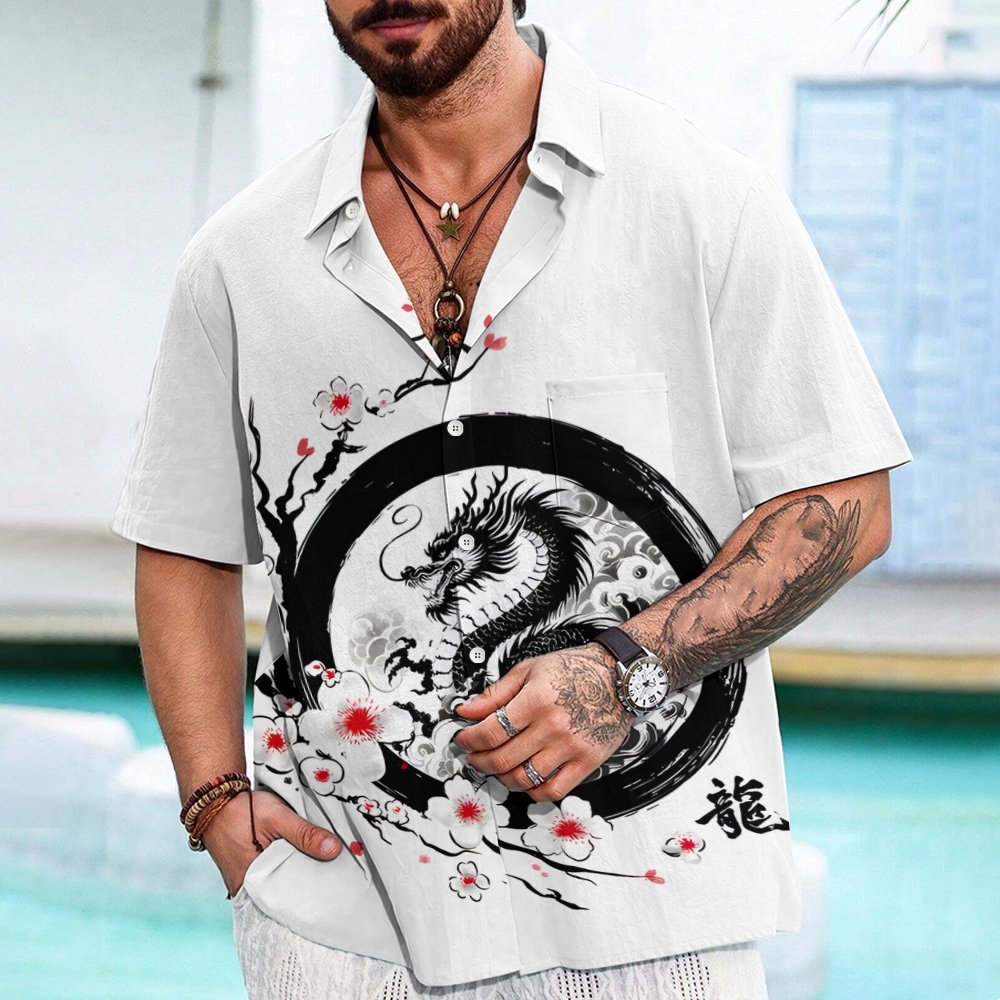 Enso Dragon Geek Hawaiian Shirt