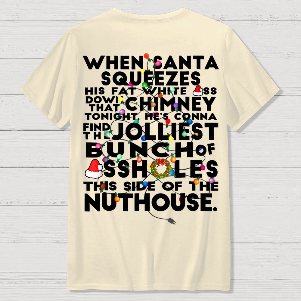 Christmas Vacation Jolliest Bunch Front And Back Printing Geek T-Shirt