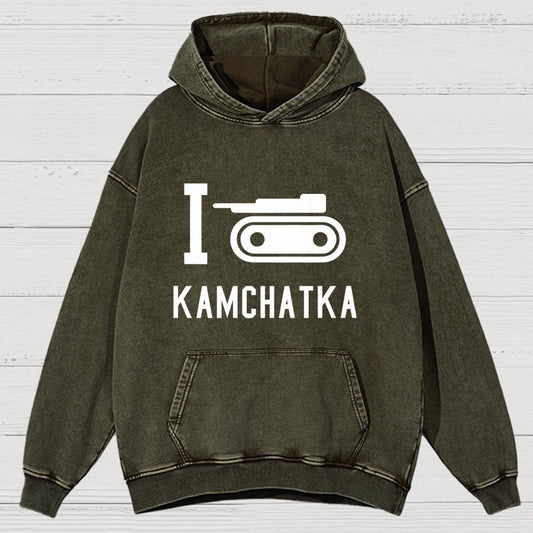 I Love Kamchatka Vintage Distressed Hoodie