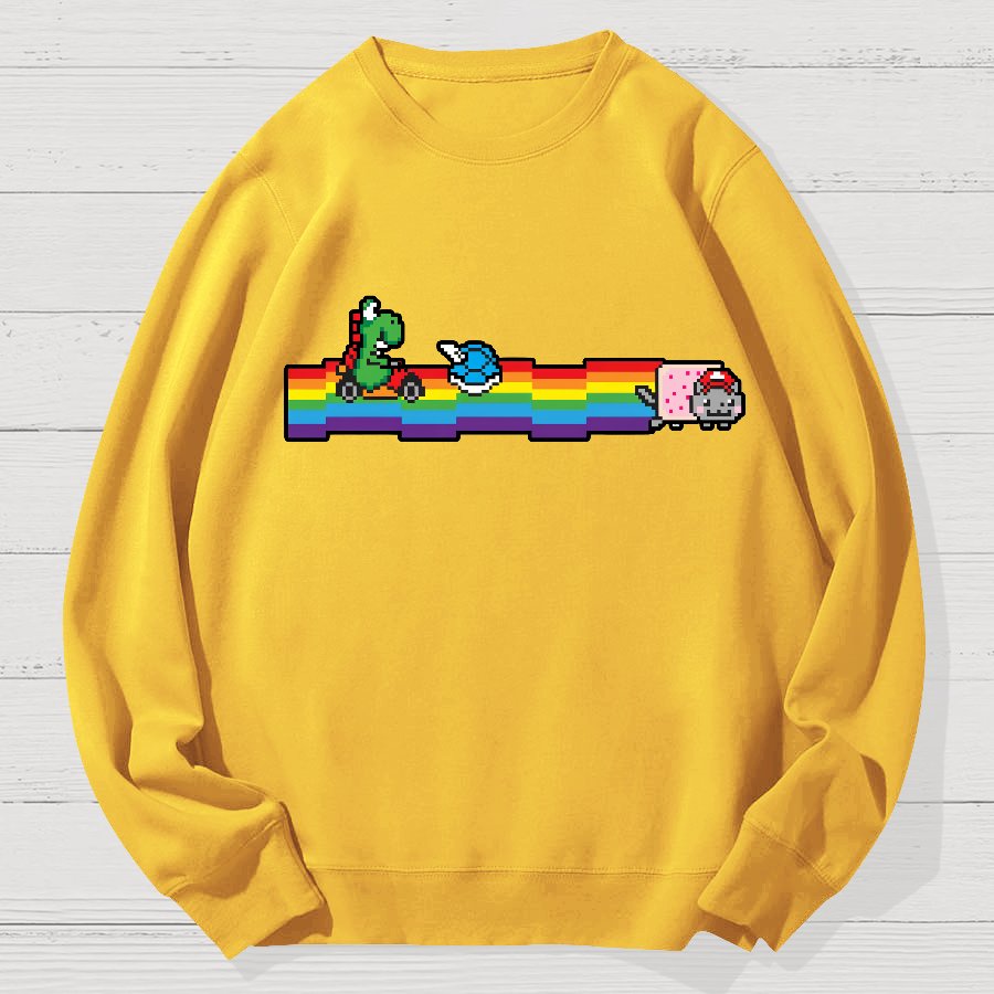 Rainbow Kart Geek Cotton Sweatshirt