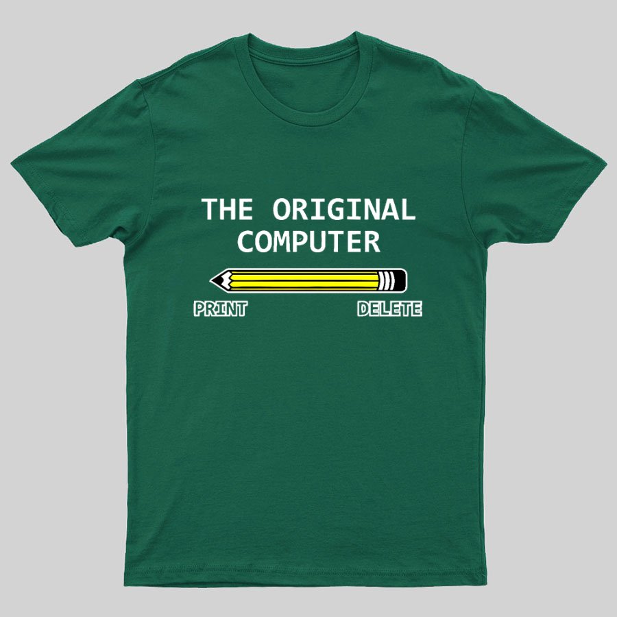 The Original Computer Print Delete Funny Graphic Printing Geeky T-Shirt