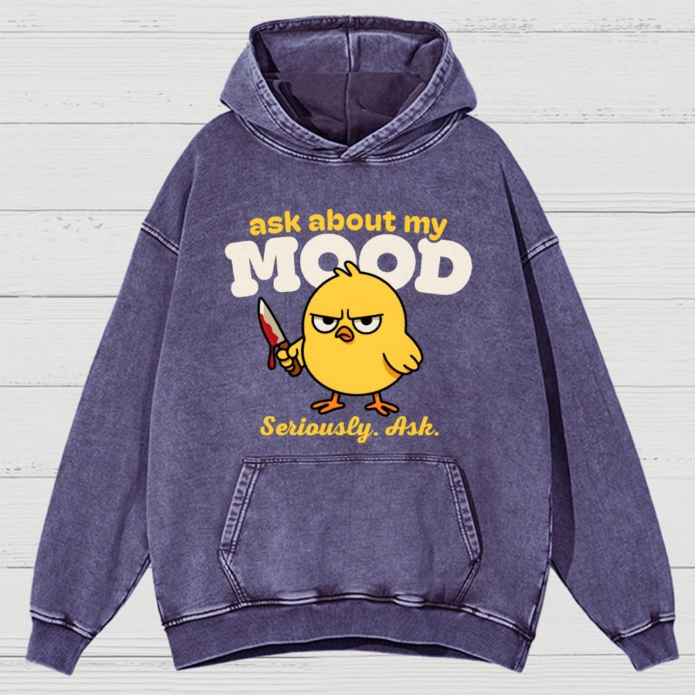 Ask About My Mood Vintage Distressed Hoodie