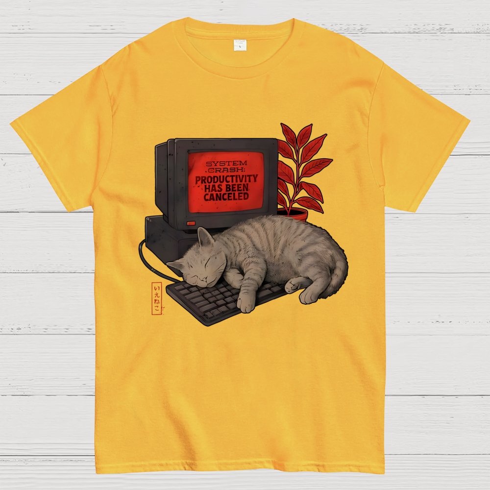 System Crash Cat Geek T-Shirt