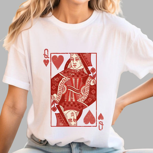 Queen of Hearts Valentine Shirt Matching Couple Gift Geek T-Shirt