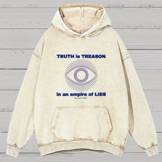 Truth Is Treason In An Empire Of Lies 1984 Vintage Distressed Hoodie