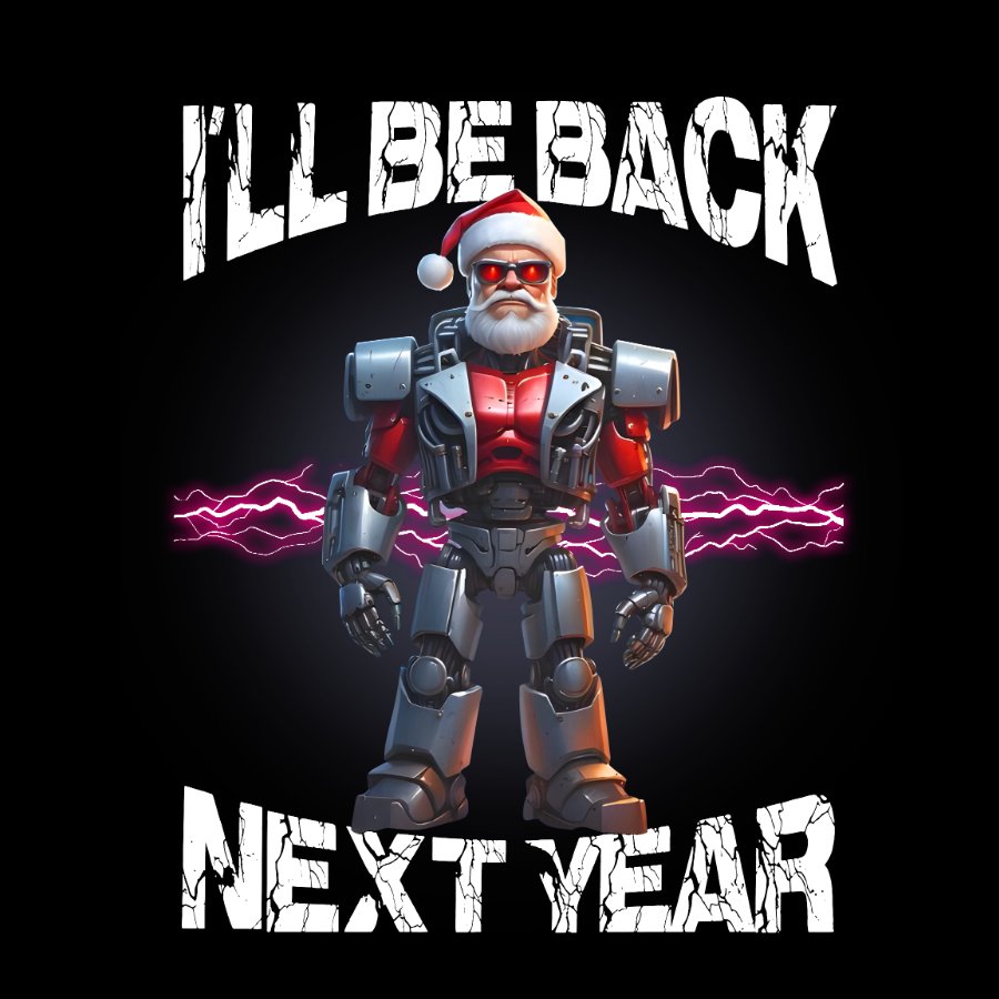 I'll Be Back Futuristic Santa Robot Geek T-Shirt