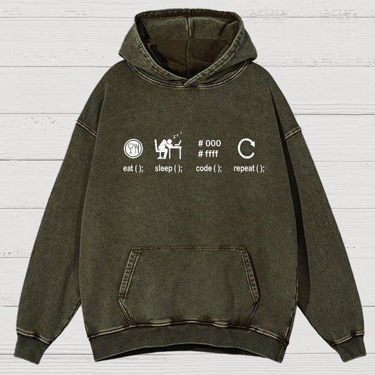 Programming Coder Nerd Vintage Distressed Hoodie