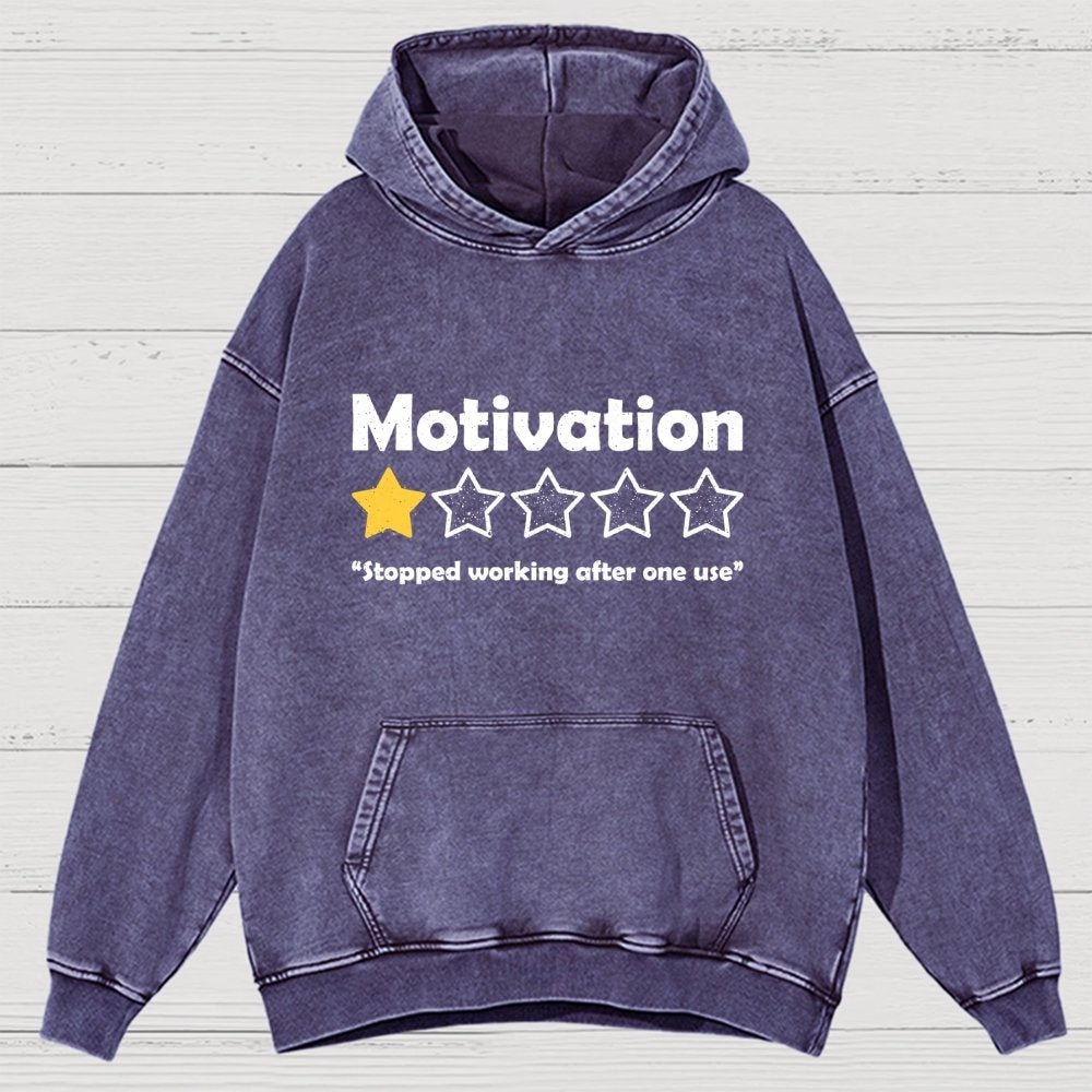 Motivation Review Vintage Distressed Hoodie