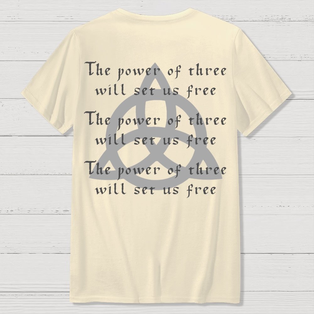 Power of Three Front And Back Printing Geek T-Shirt