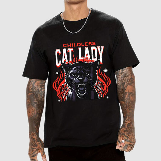 Childless Cat Lady Cat Ladies Nerd T-Shirt