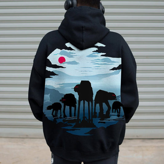 Assault Squad Printed Back Cotton Hoodie