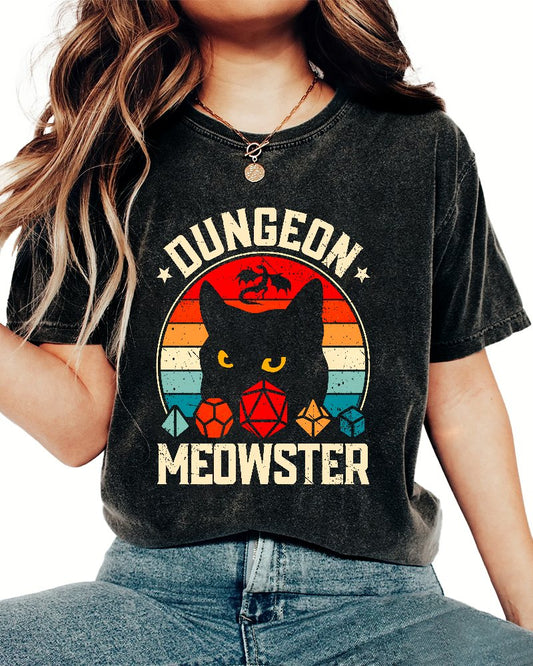 Dungeon Meowster Vintage Distressed T-shirt