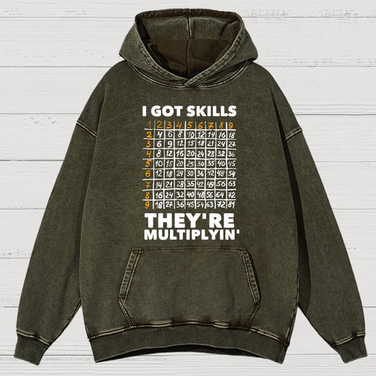 Math Got Skills Multiplying Vintage Distressed Hoodie