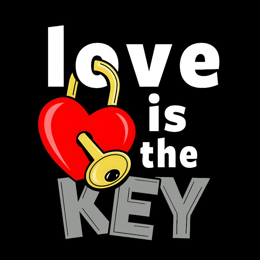 Love Is The Key Cool Valentine Slogan Geek T-Shirt