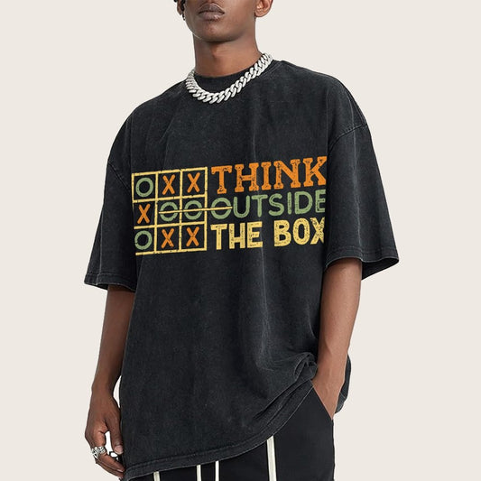 Thinking Outside The Box Vintage Distressed T-shirt
