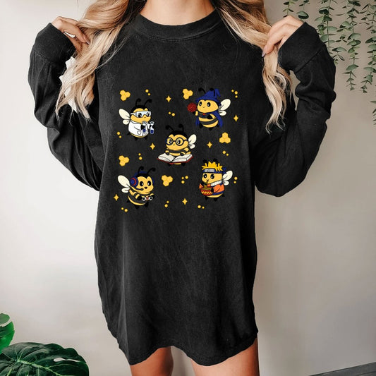 Nerdy Bees Squad Washed Long Sleeve Tee