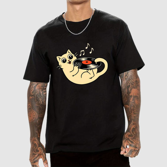 Turntable Cat Geek T-Shirt