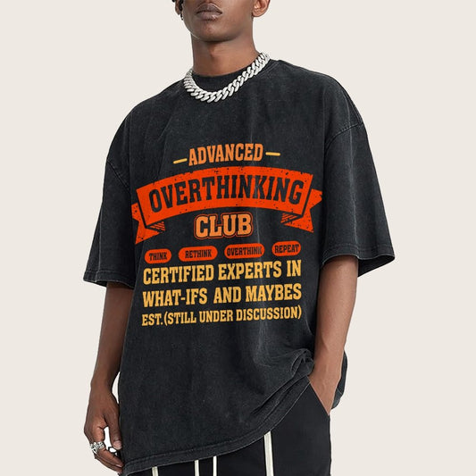 Overthinking Mode ON! Vintage Distressed T-shirt