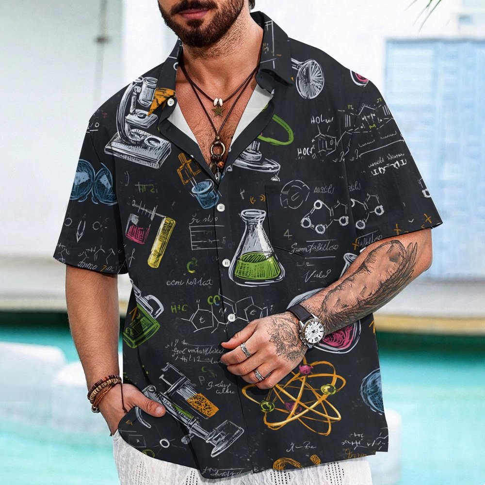 Chemical formula diagram Geek Hawaiian Shirt