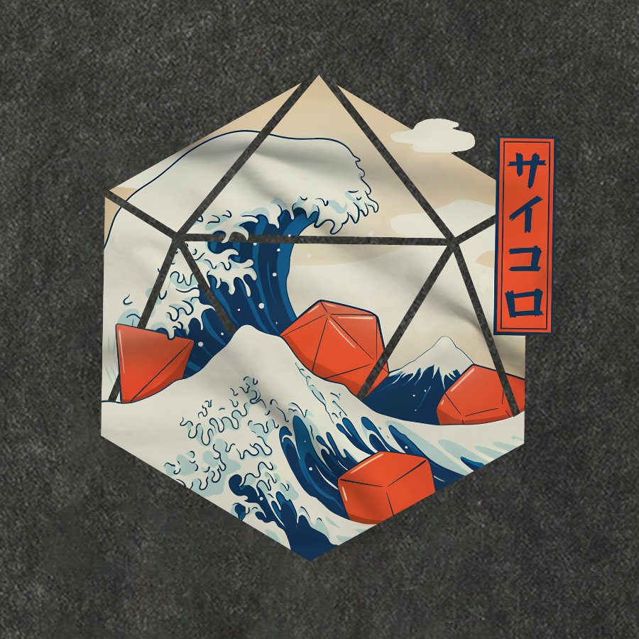 Great Wave of Dice Vintage Distressed T-shirt