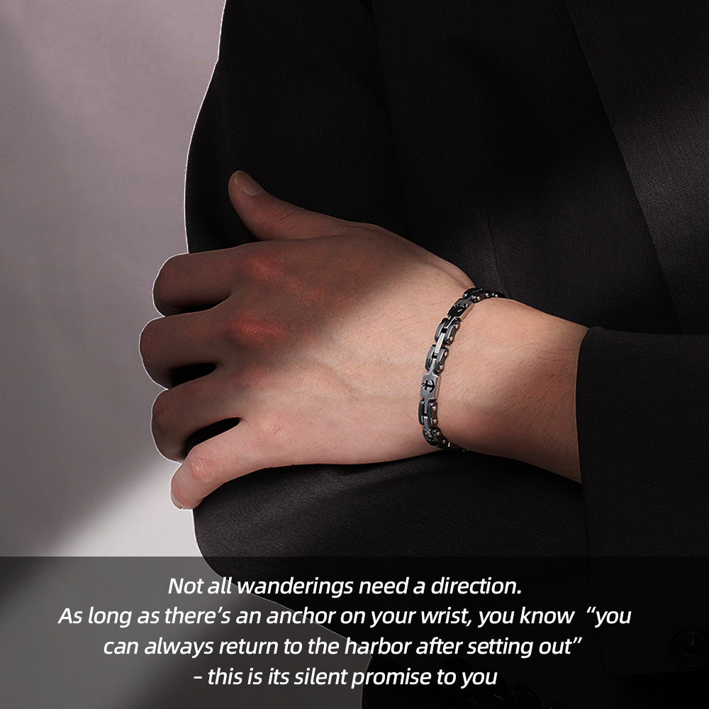 Stainless Steel Anchor-Icon Bracelet | Where the Heart Leads, There Is Harbor