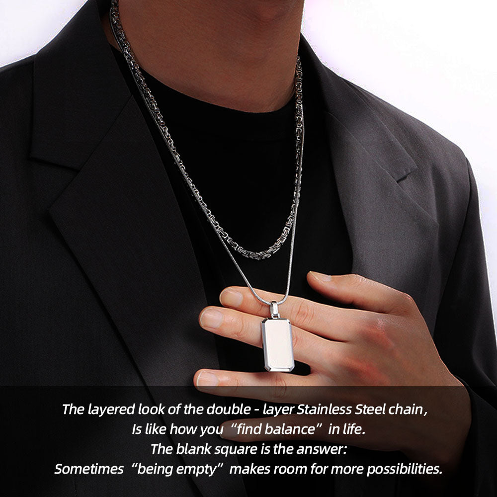 Stainless Steel Double - Layer Necklace | Hide Stories in “Minimalist Blank”