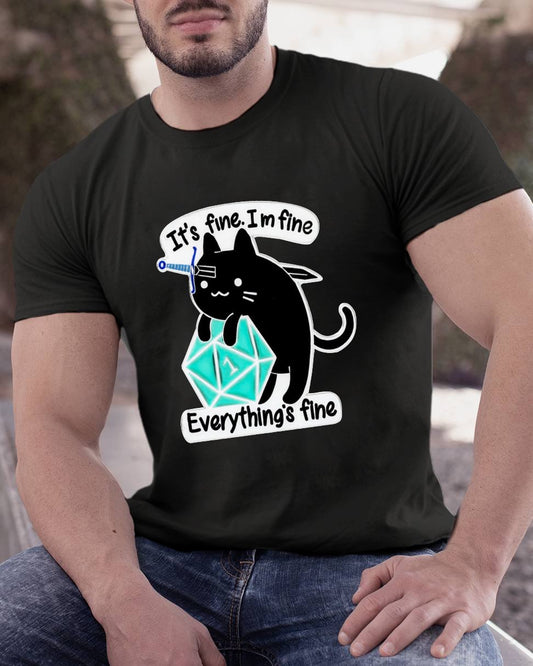 It's Fine Everything's Fine Cat Geeky T-Shirt