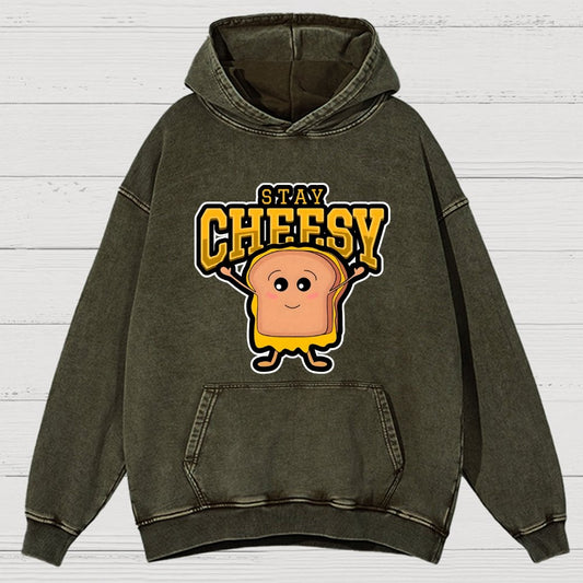 Sandwich Stay Cheesy Vintage Distressed Hoodie