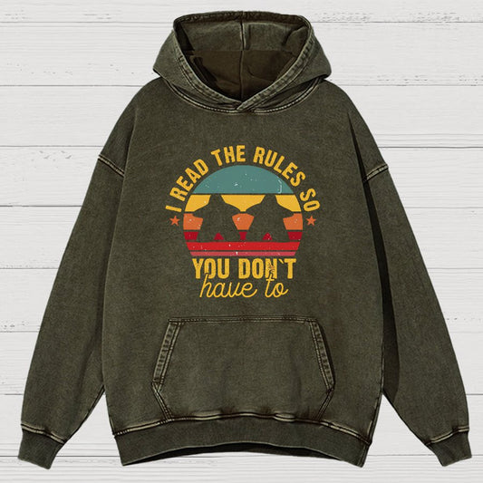 I Read The Rules So You Don't Have To ,Board Game Vintage Distressed Hoodie