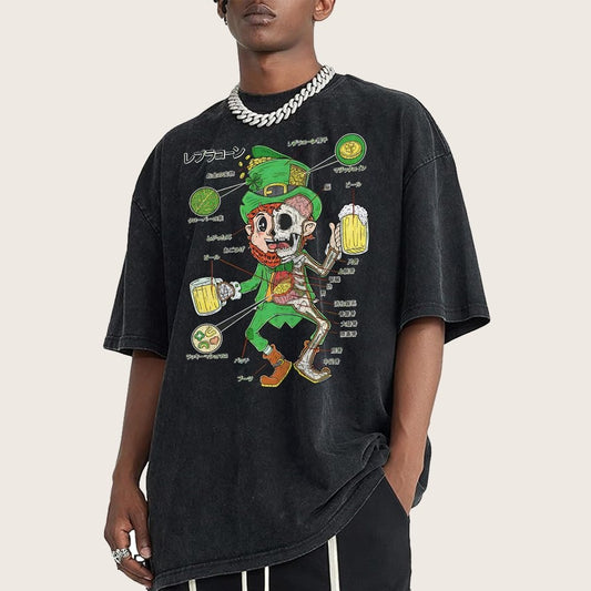 LEPRECHAUN ANATOMY-St. Patrick's Day Vintage Distressed T-shirt
