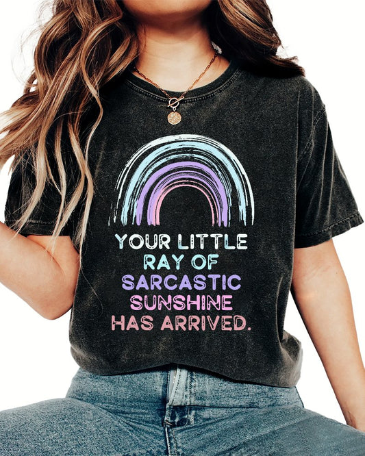 Your Little Ray of Sarcastic Sunshine Has Arrived Vintage Distressed T-shirt