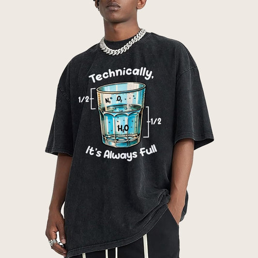 Technically The Glass Is Full Science Vintage Distressed T-shirt